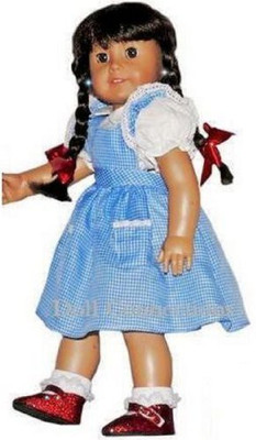 

Doll Connections Dorothy Dance Costume 4 Pc Set W/Ru Red Slippers Wizard(Blue)