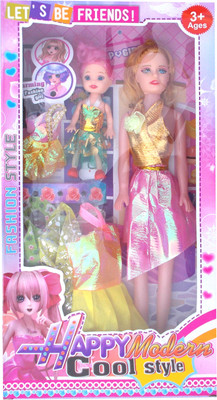 

Volik Pink Dress me up Doll Set(Pink)
