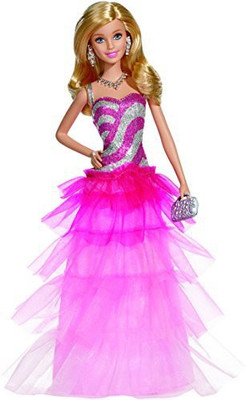 

Barbie Ruffle Gown Doll(Multicolor)