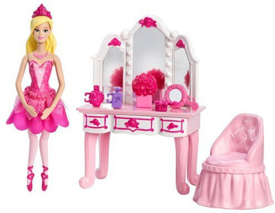 

Barbie Toy Accessory(Shoe, Vanity Furniture Pink)