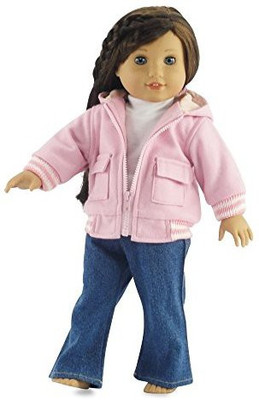 

Emily Rose Doll Clothes Fits American Girl Varsity Letterman Jacket Outfit 18(Multicolor)