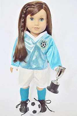 

DollsHobbiesNMore Teal Soccer Outfit Complete With Shoessocksballtrophy(Multicolor)