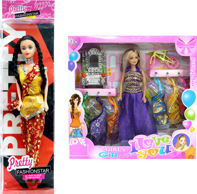 

Amaya Pretty Fashion Doll52 SET of 2(Multicolor)