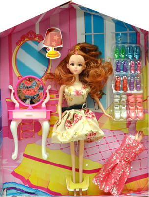 

Deep Barbie with Makeup Desk and Accessories(Multicolor)