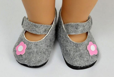 

A Dolls Closet Shoes Grey American Mary Jane Fit 18 Inch American Girl(Grey)