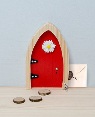 

The Irish Fairy Door Company Red Arched Door. Handcrafted and Decorated in Ireland. Unlock a World of Imagination.(Multicolor)