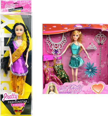 Amaya Pretty Fashion Doll93 Set Of 2(Multicolor)