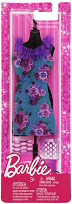 

Mattel Barbie Trend Outfits Blue Floral Dress W/ Purple Ruffle(Multicolor)