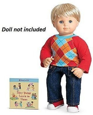 

American Girl Bitty Ba Twins Red Argyle Outfit For+ Booknew In Bag(Multicolor)