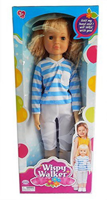 

Wispy Walker 27" Walking Blonde Hair & Blue Striped Shirt(Multicolor)