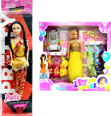 

Amaya Pretty Fashion Doll54 SET of 2(Multicolor)