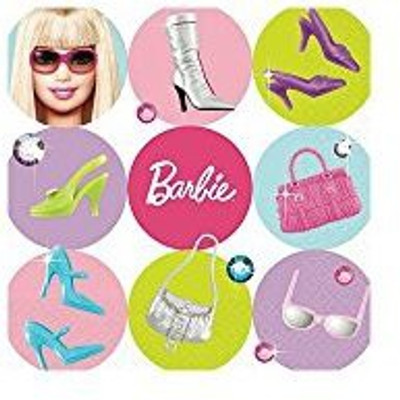 

Amscan Barbie All 'D Up 5" X 5" Beverage Napkins16Count(Multicolor)