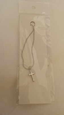 

DollsHobbiesNMore Silver Tone Cross Necklace For American Girland 18 Inch(Gold)