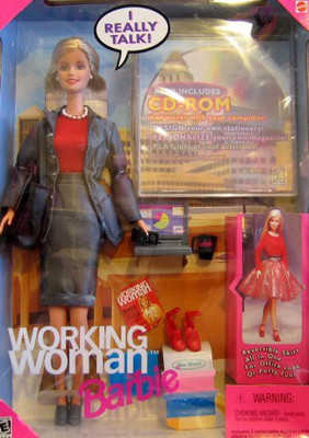 

Working Woman Barbie Doll Working Woman Talking Doll w CD-ROM (1999)(Pink)
