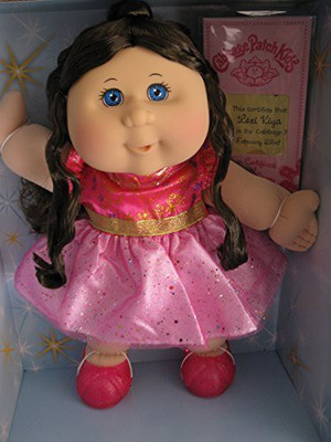 

Cabbage Patch Kids Sparkle Collection Cpk Caucasian Girl Dark Brown Hair Blue(Pink)