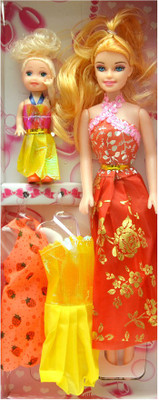 

Deep Barbie With Baby and Clothes(Multicolor)