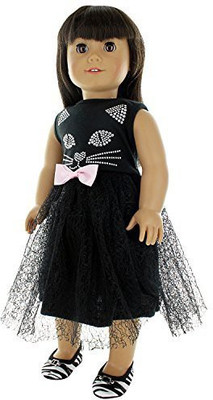 

Pink Butterfly Closet Doll Clothes - Cute Cat Black Dress Outfit Fits American Girl Doll, My Life Doll, Our Generation and other 18 inch Dolls(Multicolor)