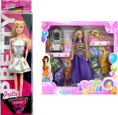 

Amaya Pretty Fashion Doll170 Set Of 2(Multicolor)