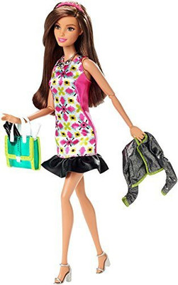 

Barbie Style Glam With Pink Retro Print Dress(Multicolor)