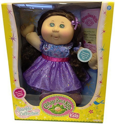 

Cabbage Patch Kids Sparkle: Brown Hair/green Eyes/purple Dress(Multicolor)