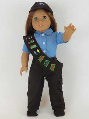 

American Fashion World 18" Girl Scouts Brownie Pant Outfit Costume Set For(Multicolor)