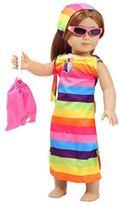 

Toy Doll Clothes Beach Dress 4 Piece Set(Multicolor)