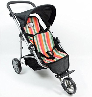 

The New York Doll Collection My First Doll Twin Jogger Stroller, Striped(Multicolor)