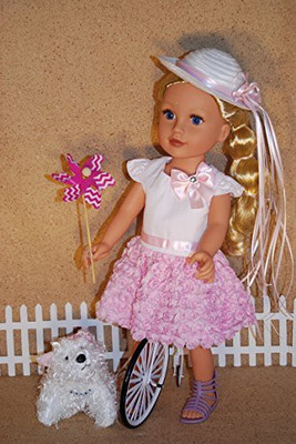 

A Dolls Closet Sweet Pink Rose Dress Fits 18 Inches American Girl(Multicolor)