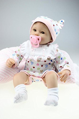 

SanyDoll Reborn Ba Soft Silicone 18Inch 45Cm Magnetic Mouth Lovely(White)