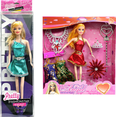 Amaya Pretty Fashion Doll118 Set Of 2(Multicolor)