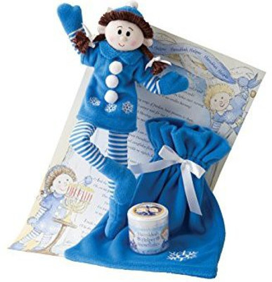 Elf-Magic Elf Magic Hanukkah Helper Girl With Brunette Hair 10 Inches(Blue)
