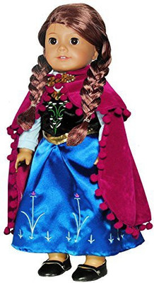 

Pink Butterfly Closet Doll Clothes - Princess Anna Dress Outfit WITH EMBROIDERED DETAILS(Multicolor)