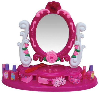 

Turban Toys Flower Mirror Dressing Table For Kids(Pink)