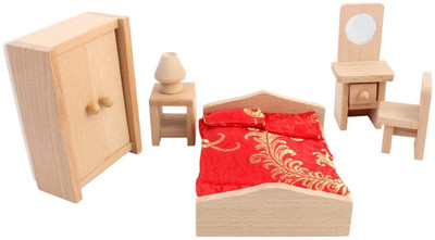 wooden dolls house bedroom furniture