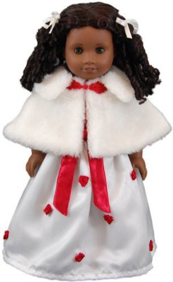

The Queen's Treasures Red & White Dress Gownfaux Fur Cape,Ballet Shoes Fits 18"(White)