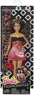 

Barbie FASHIONISTAS- PETITE CORAL RED Doll DGY54(Multicolor)