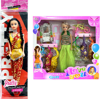 

Amaya Pretty Fashion Doll50 SET of 2(Multicolor)