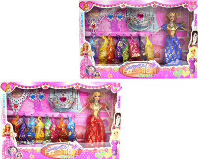 Amaya Pretty Fashion Doll389 Set Of 2(Multicolor)