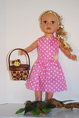 

A Dolls Closet Polka Dots Dress Fits 18 Inches American Girl(Pink)(Pink)