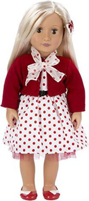 

Our Generation 18Inch Retro Rose In Red And White Polka Dot Dress Outfit(Multicolor)