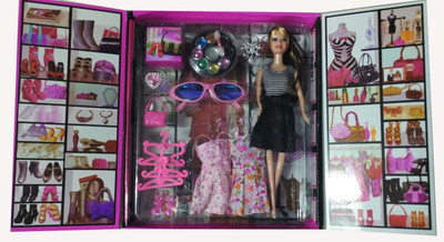 

Shop & Shoppee Beautiful Doll with Dress, Makeup kit & various accessories(Multicolor)