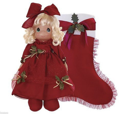 The Doll Maker Joyful Christmas Memories Stocking(Maroon)