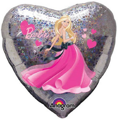

Anagram International Holographic Barbie Heart Foil Balloon Pack, 18", Multicolor(Multicolor)