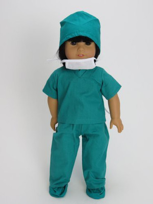 

American Fashion World Doctor Scrubs Set Forall 5 Pieces Fits 18" American Girl(Blue)