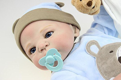 

NPK collection Reborn Ba Vinyl Silicone 22 Inch 55 Cm Babies Lifelike(Blue)