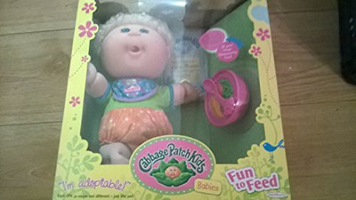 

Cabbage Patch Kids Babies Fun To Feed Caucasian Girlblond Hairblue Eyes(Multicolor)