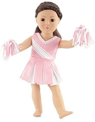 Emily Rose Doll Clothes 18 Inch Pink Cheerleader Outfit Clothes Fit 18" American(Pink)