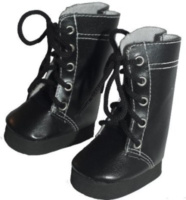 

Buys By Bella Black High Lace Boots For 18 Inchlike American Girl(Black)