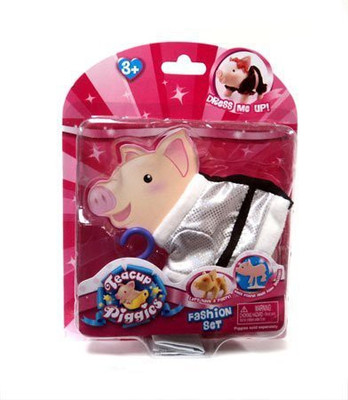 

Teacup Piggies Fashion Set Hit The Deck White Dress Silver Polka Dots(Multicolor)