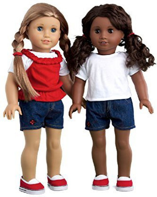 

DreamWorld Collections Picnic Time 4 Piece Outfit Includes White Tshirtred Tank(Multicolor)